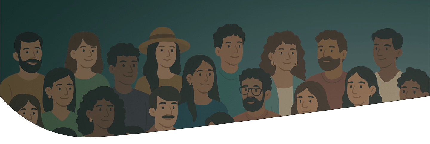 Multiple people looking front face cropped